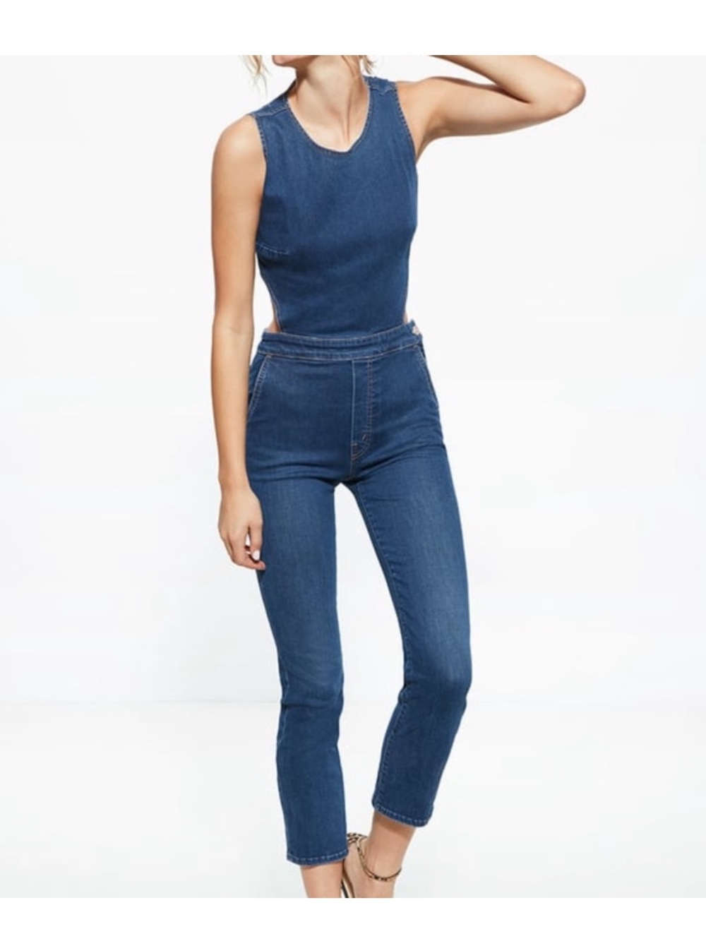 Mother x Miranda Kerr The Cut it Out Jumpsuit in Absolutely, Positively - Picture 5 of 11